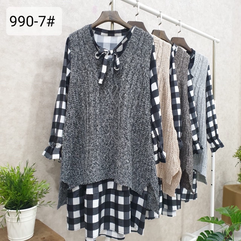 ( TERMURAH) RESTOCK TUNIK KOMB VEST RAJUT IMPORT CANTIK