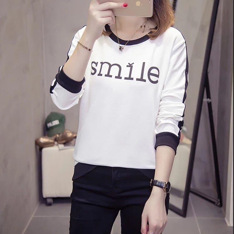 baju distro smile girl wanita terbaru-kaos cewek keren kekinian-baju trendy wanita terlaris