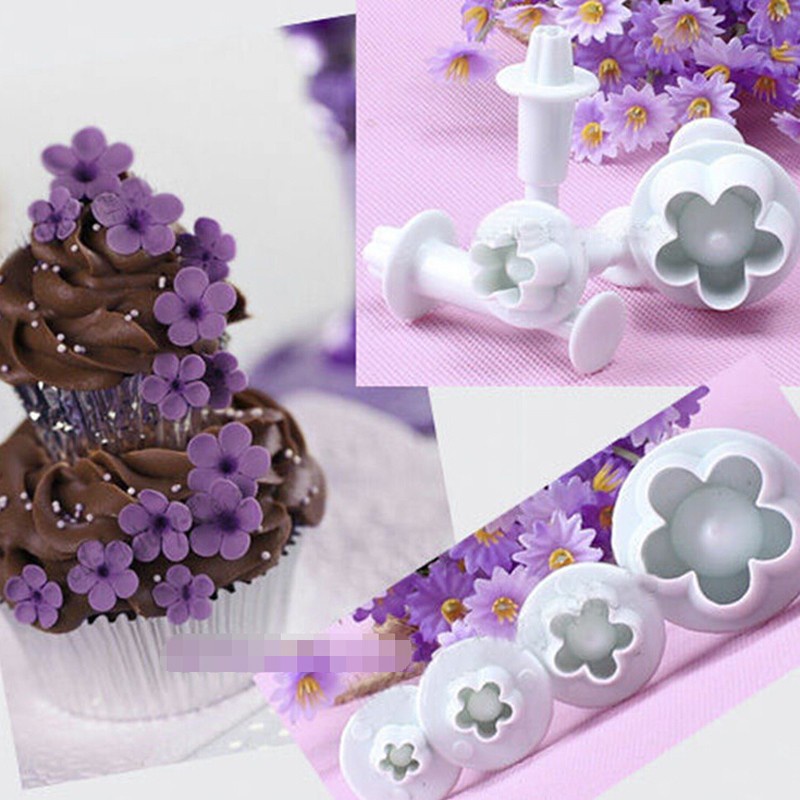 Fondant Plunger Cutter - Cetakan Fondant Cherry Blossom (4pcs)