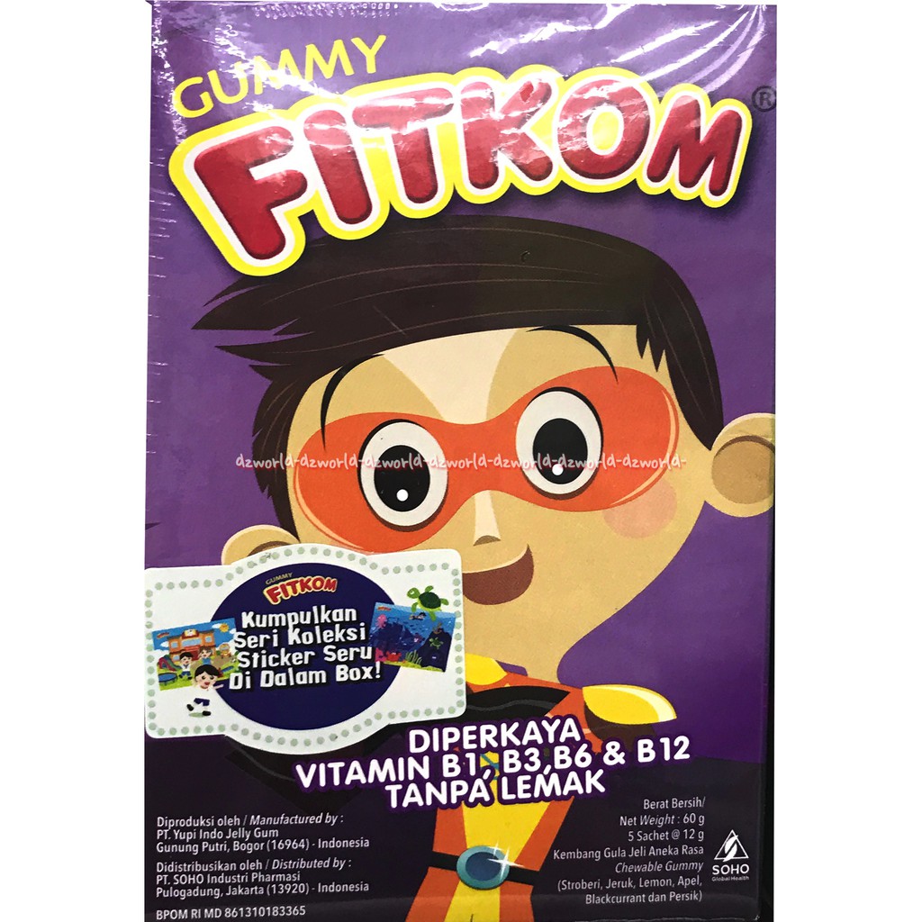 Gummy Fitkom Vitamin Tanpa Lemak Gel Vitamin Dari Buah Dan Sayur Alami