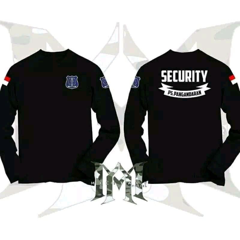 kaos katun security lengan panjang bahan adem/kaos sablon security