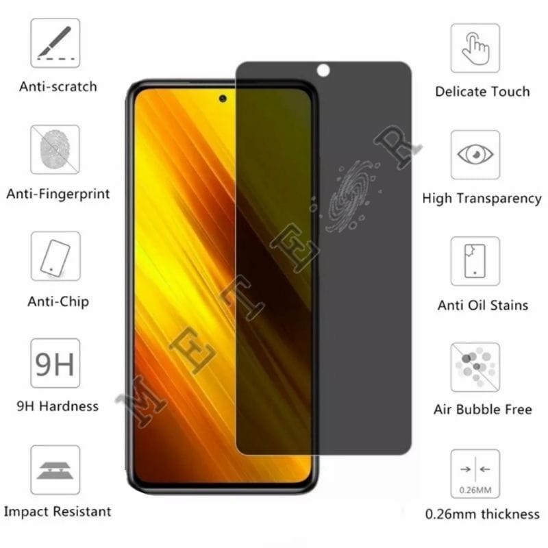 POCOPHONE POCO M4 PRO M3 PRO 5G POCO X3 GT TEMPERED GLASS FULL LEM SPY PRIVACY ANTI GORES KACA TEMPRED GELAP XIAOMI