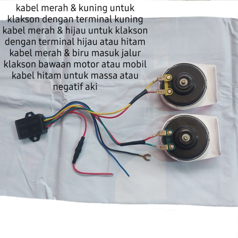 COD klakson telolet isi 2 plus modul, Klakson Gema Echo 8 Suara Plus Relay 12v universal motor mobil