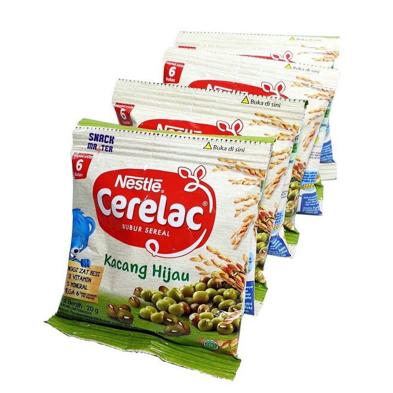 Bubur Bayi Nestle Cerelac Beras Merah Kacang Hijau Pisang Susu Bubur Bayi Instant 120 gr