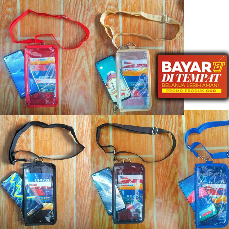 Tas Gantungan Leher-Tas Ponsel-Tas Handphone-Tas Kartu-Sako Grid-Dompet Kartu-Tas Leher Multifungsi
