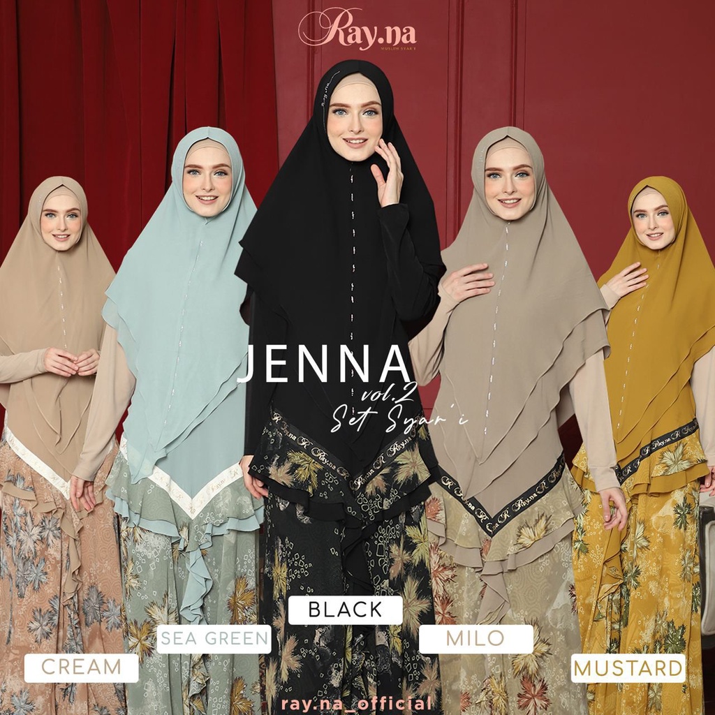 Rayna Syari Raya ceruty syari gamis set  ceruti motif