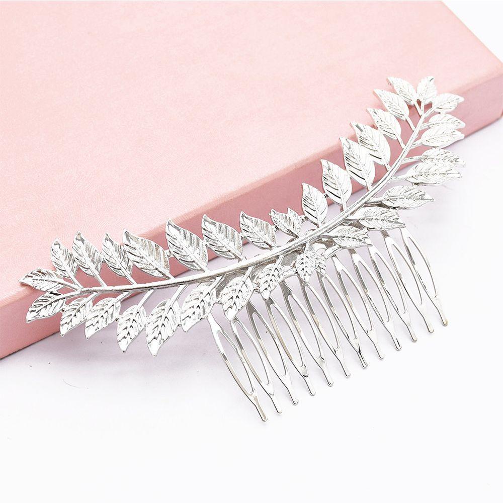 NEEDWAY Needway Sisir Rambut tiara Inserting Wedding Leaves shape Headwear Wedding tiara Hiasan Kepala Jepit Rambut