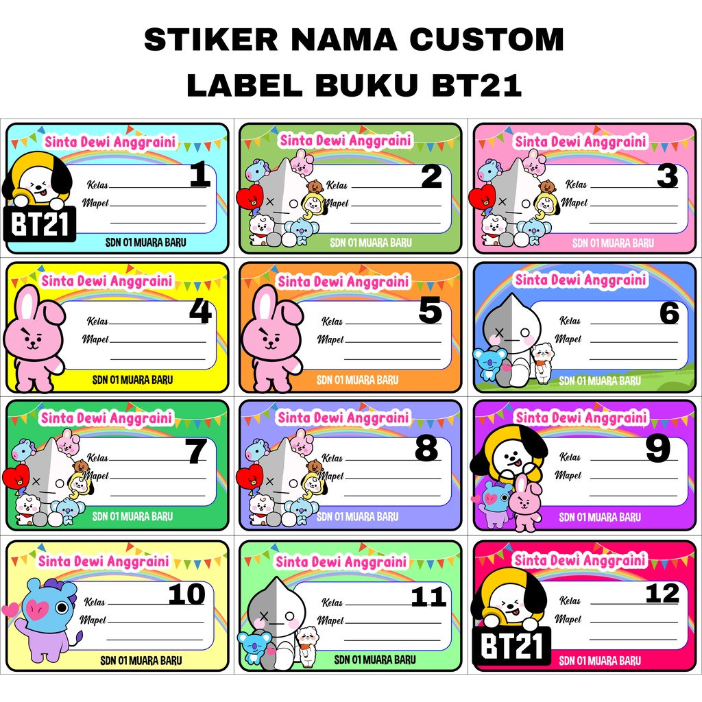 

Stiker Label Buku Pelajaran/Label buku tulis part 2