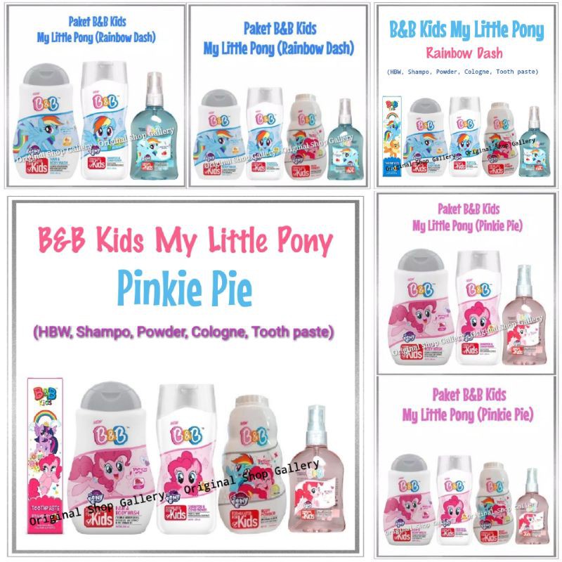 Jual B&B KIDS Perlengkapan Mandi My Little Pony Pinkie Pie Rainbow Dash ...