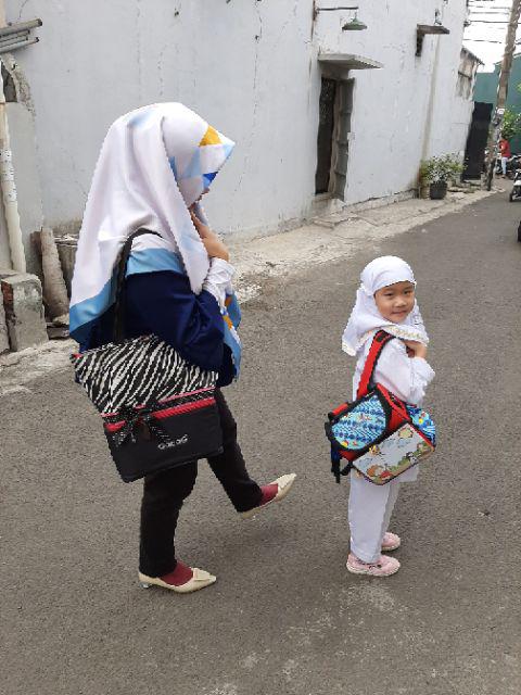 Gabag Kids Lunch Backpack - Tas Sekolah Anak- Genta- Merah Dengan Motif Batik