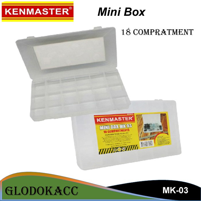 Plastik Mini Box 18 Compratment / Kenmaster Mini Tool Box 18 slot / Tempat Penyimpanan