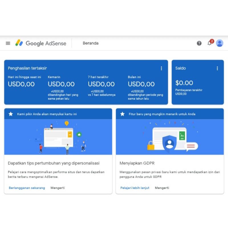 Akun Adsense Only Fresh 2021 (Dhasboard Dollar)