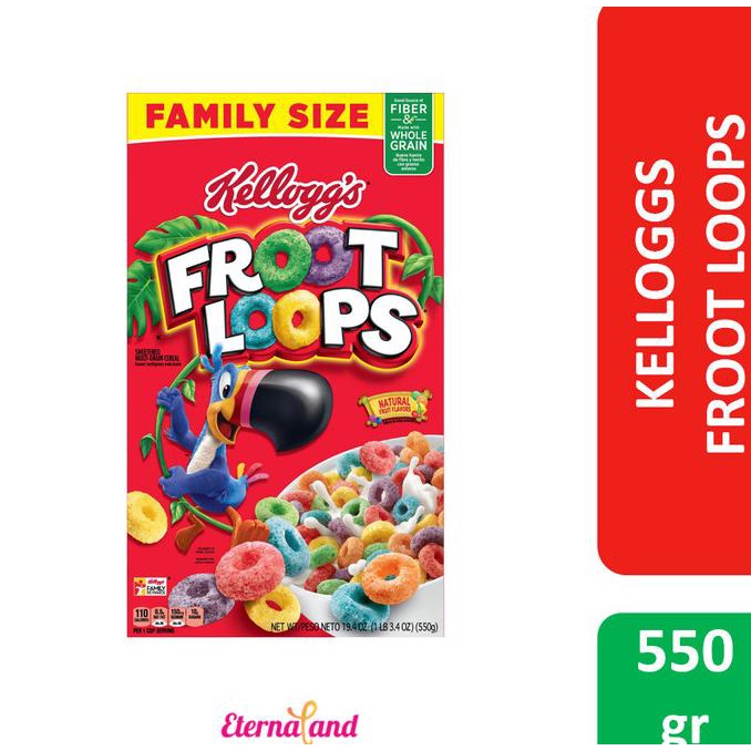 

Kelloggs Froot Loops Natural 550 Gr - Sereal Sarapan Froot Loops