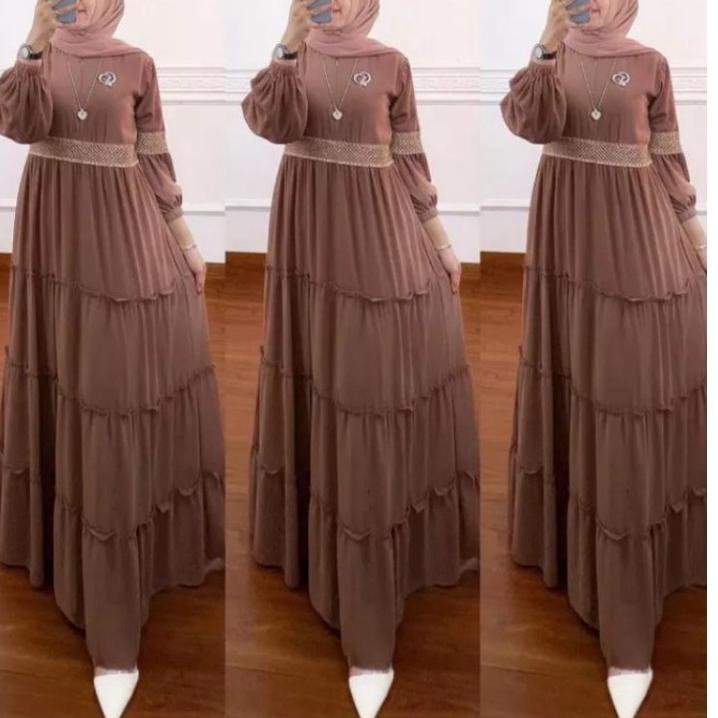 Ranifafashion/Danisa maxy/danisa dress/gamis danisa/gamis ceruty/gamis renda - BNU.01Jl22т
