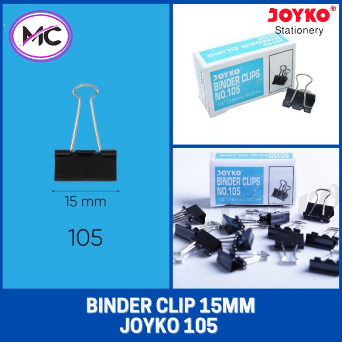 

Binder Clip Joyko Besar Sedang Kecil Penjepit Kertas Paper Klip File