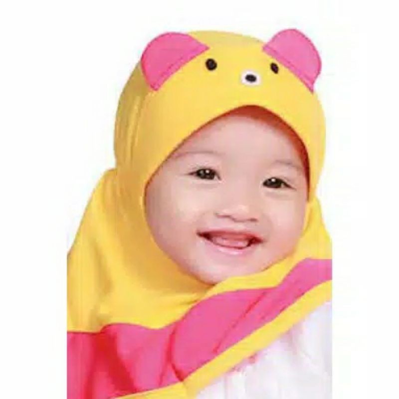 jilbab / anak / bayi / hijab /allsize 0-3 tahun PANDA / STOK