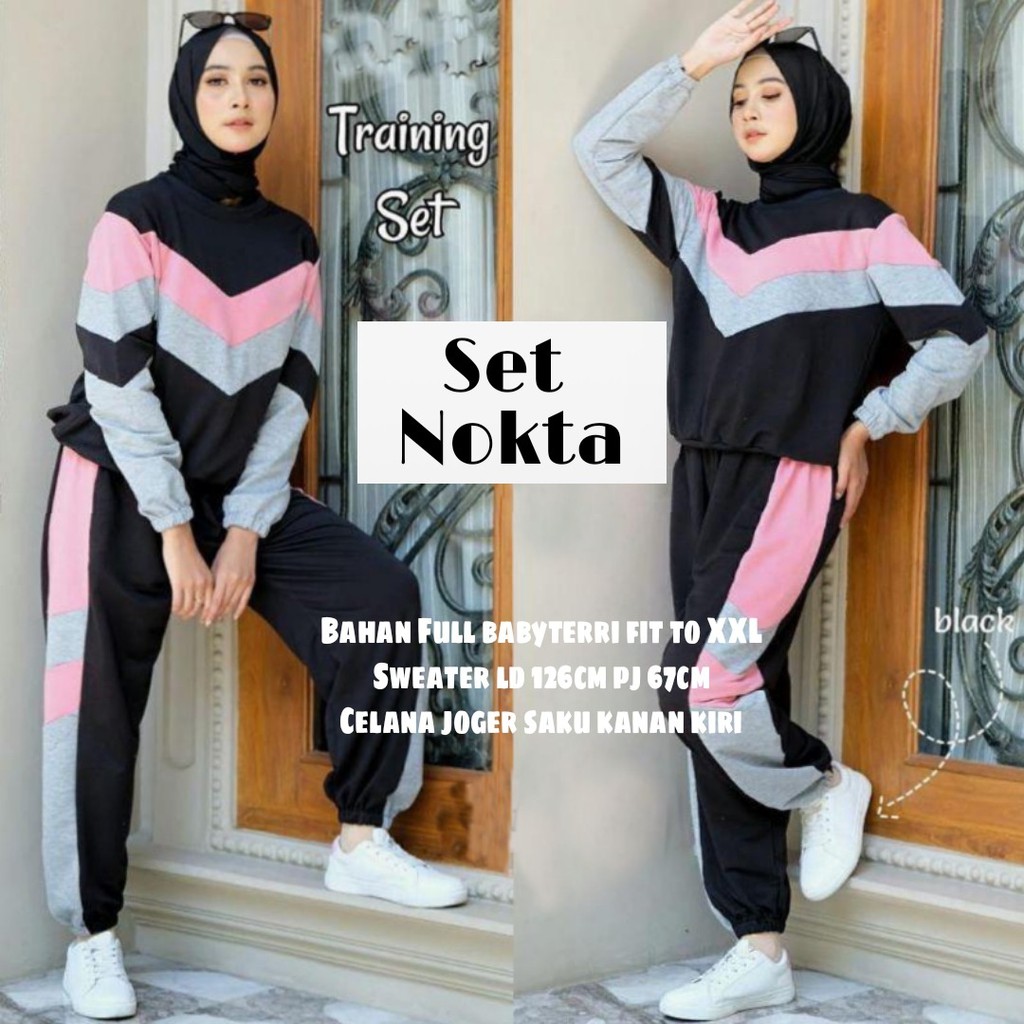 Set Jumbo Nokta / Satu Set Setelan Wanita / Setelan Baju dan Celana Wanita / Set Setelan Wanita / Se
