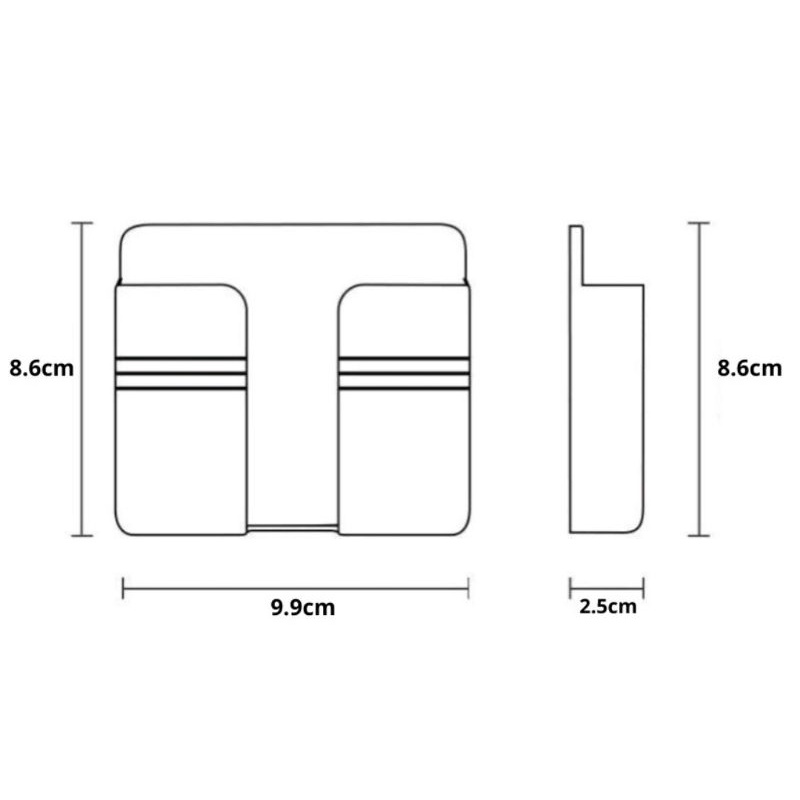 Holder Tempel Dinding Tempat Charger Hp Remote TV AC Rak Gantung Docking Cas Handphone Multifungsi