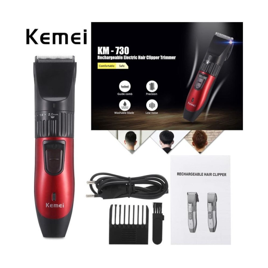 Kemei KM-730 Alat Cukur Portable Electric Hair Trimmer Shaver