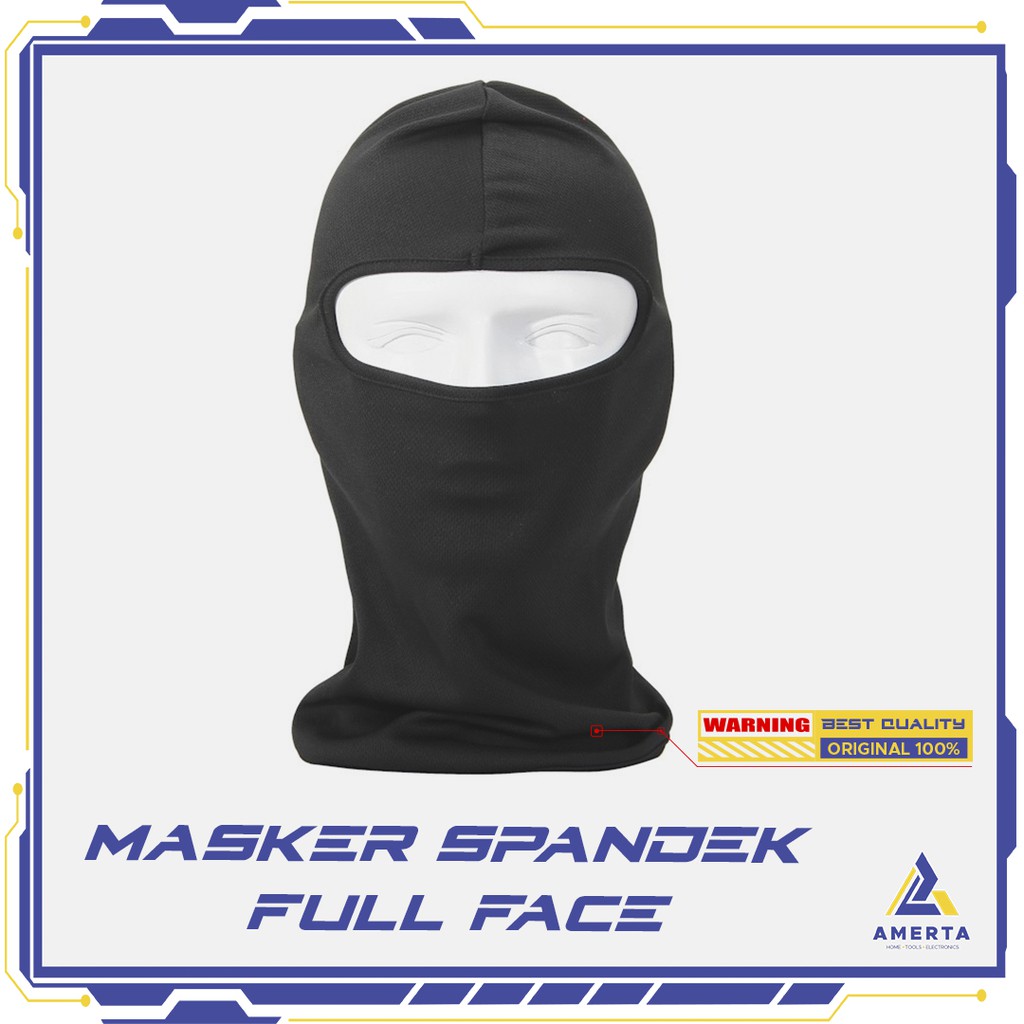 Masker Motor BALACLAVA - Black Masker Full Face Anti Rambut Rontok Helm Tetap Kering