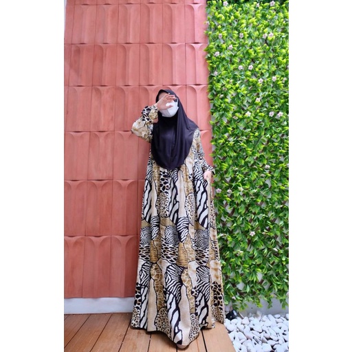 zeeaudrey home set print rayon set bergo daily dress gamis