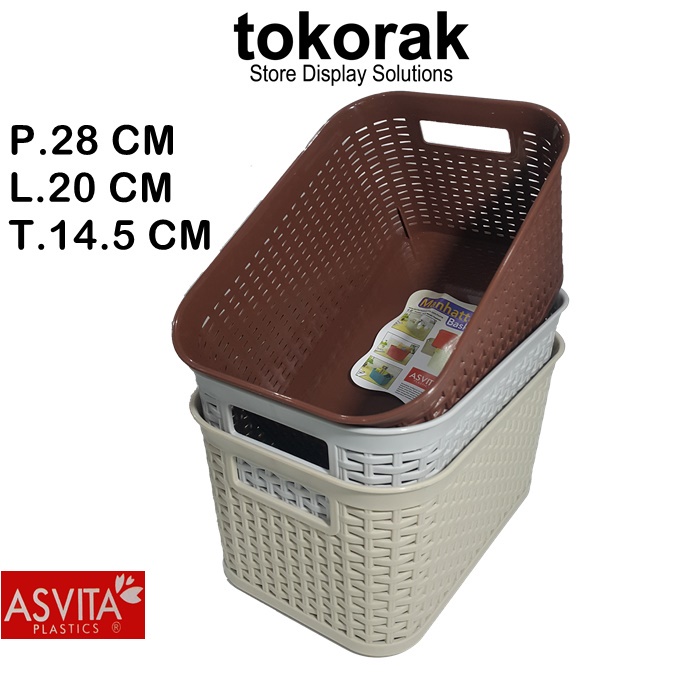 KERANJANG MANHATTAN BK284 ASVITA STORAGE BASKET KERANJANG PLASTIK SEGI