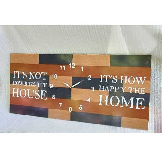 Jam dinding Besar kayu Motivasi Unik