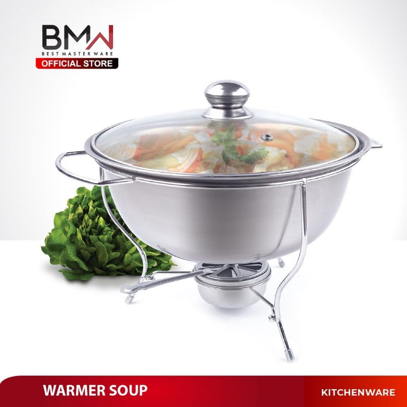 Warmer Bulat - Baskom Tempat Sayur Soup Prasmanan Saji Stainless - TERMURAH