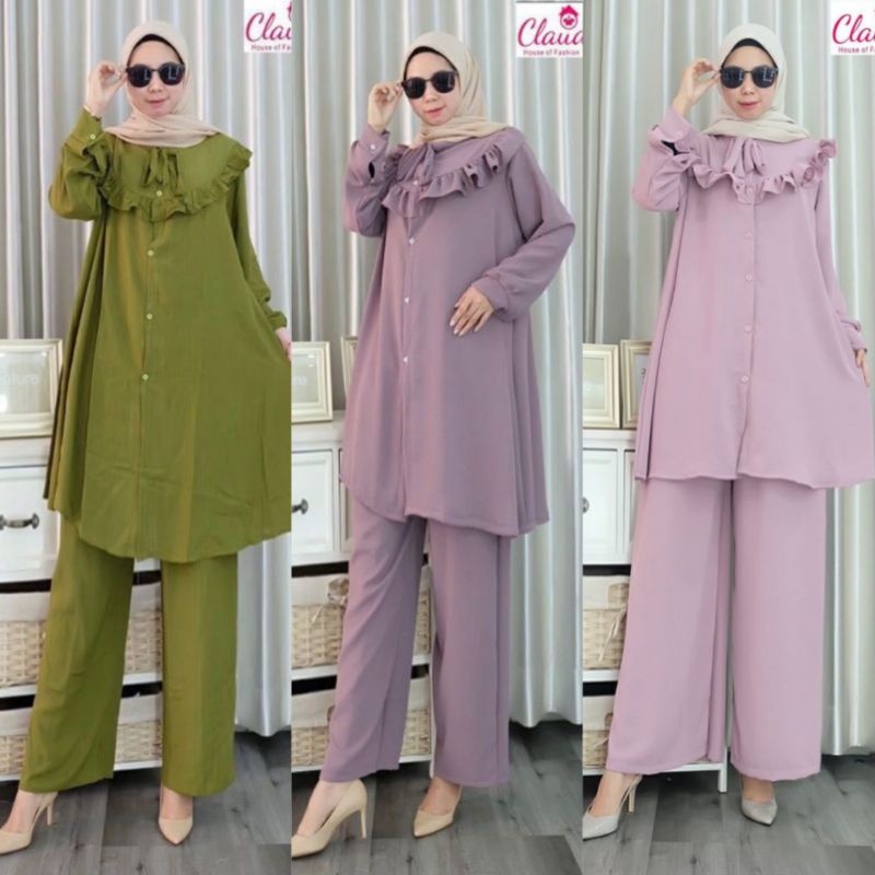 ORIZA SET CRINKLE LONG POLOS LD 110/ SETELAN POLOS RENDA / ORIZA LONG TUNIK POLOS / ORIZA OOTD WANIT