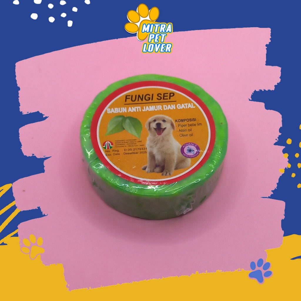 SABUN ANTI JAMUR / GATAL ANJING - FUNGISEP DOG HERBAL SOAP -  ANTI SCABIES DEMODEX KUDIS EKSIM KORENG BAKTERI PARASIT FUNGI SEP DOGGY PUPPY- MURAH GARANSI KUALITAS ASLI ORIGINAL - PET ANIMAL TAMASINDO OBAT &amp; VITAMIN HEWAN BINATANG PELIHARAAN MITRAPETLOVER