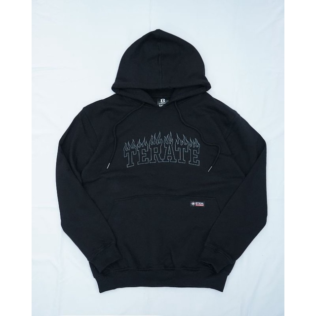 Hoodie Long Terate Burn - Black