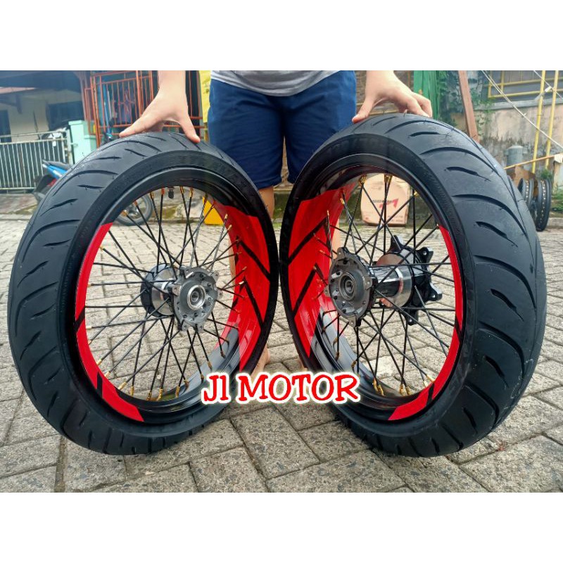 Paket Velg Supermoto Warna Honda CRF150 CRF 150 L CRF150L Plus Ban Maxxis IRC ZENEOS Free Cakram