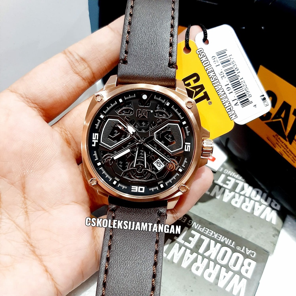 JAM TANGAN PRIA CATERPILLAR CAT AJ.191.35.129 ROSEGOLD BROWN ORIGINAL
