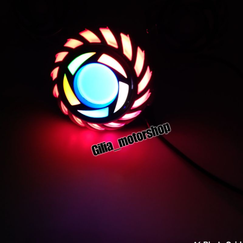 Lampustop LED Projie Bulat Flash Lampu LED Belakang Bulat Projie Universal Motor