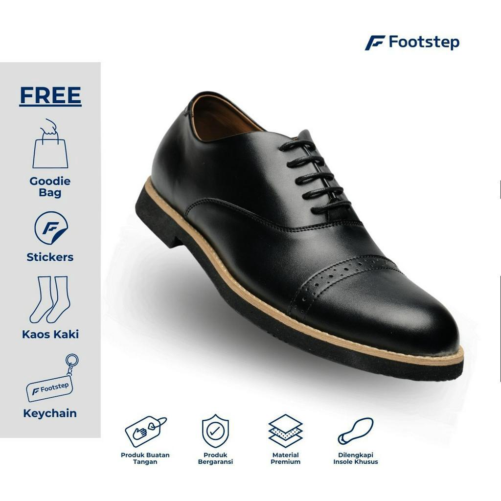 Sepatu Pantofel Pria Footstep Footwear - Legacy Oxford Black