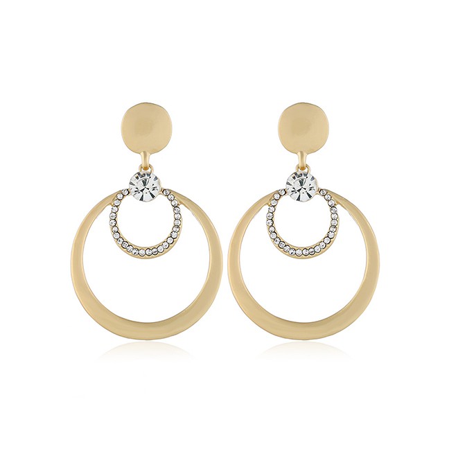 LRC Anting Tusuk Fashion Double Circle Earrings F40656