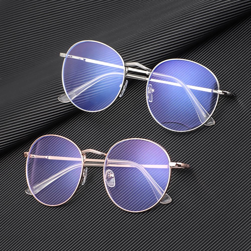 Wonder Metal Kacamata Wanita Pria Bulat Vintage Ultra Ringan Frame