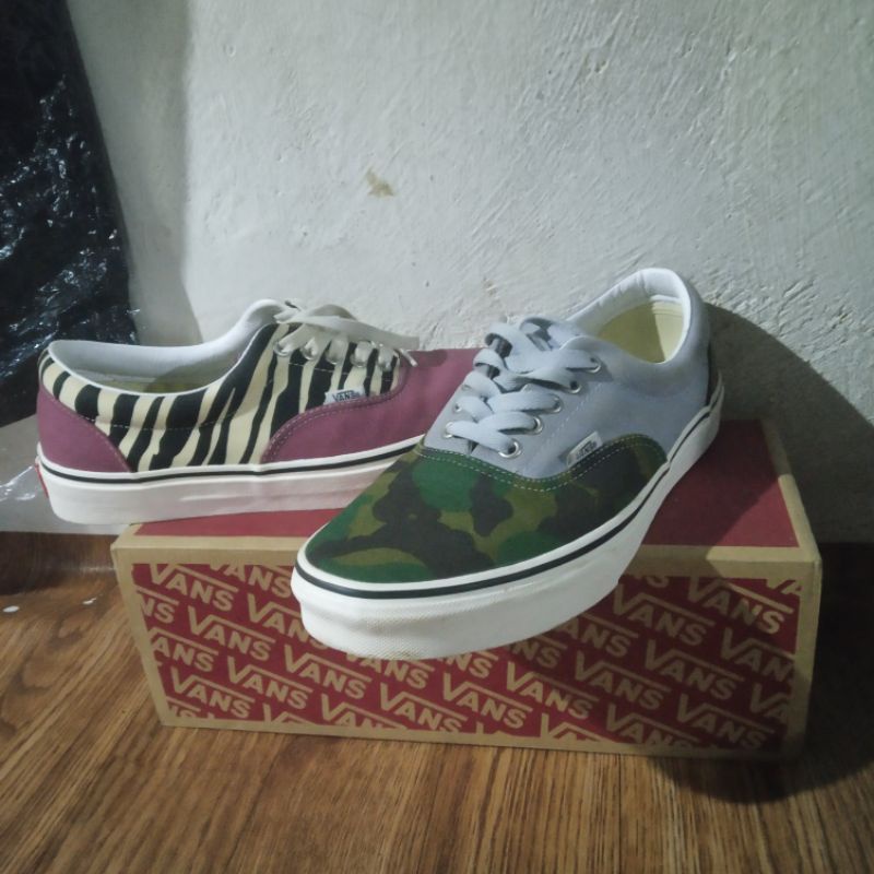Preloved vans mismatch zebra/camo resmi pt navya second