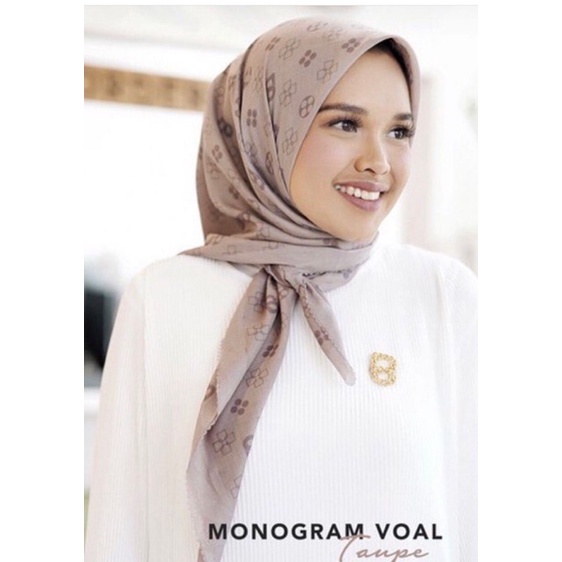Buttonscarves Monogram Series Taupe