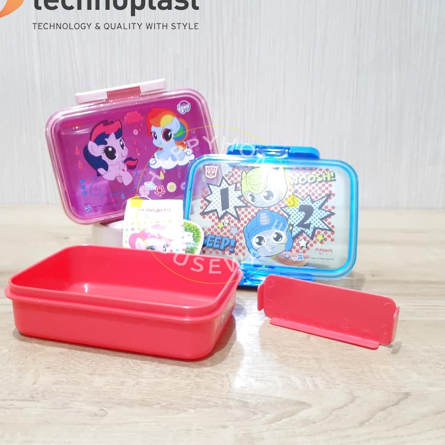 Super Pembelian TECHNOPLAST Playskool Lunch Box 450ml /Kotak Makan Bekal Motif Cute Pony &amp; Transforman