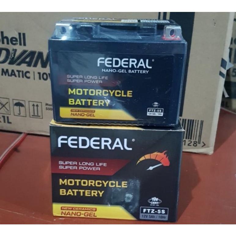 Aki Kering Gel Federal 12V5Ah Karisma/Supra X 125/Absolute Revo/Blade/New Fi #No GS Astra/Aspira/Yua