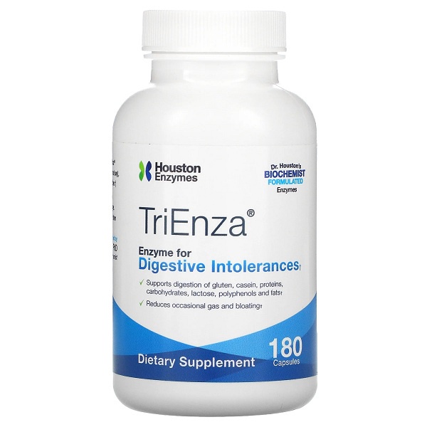 Houston Enzymes, TriEnza, Enzyme For Digestive Intolerances, 180 Cap