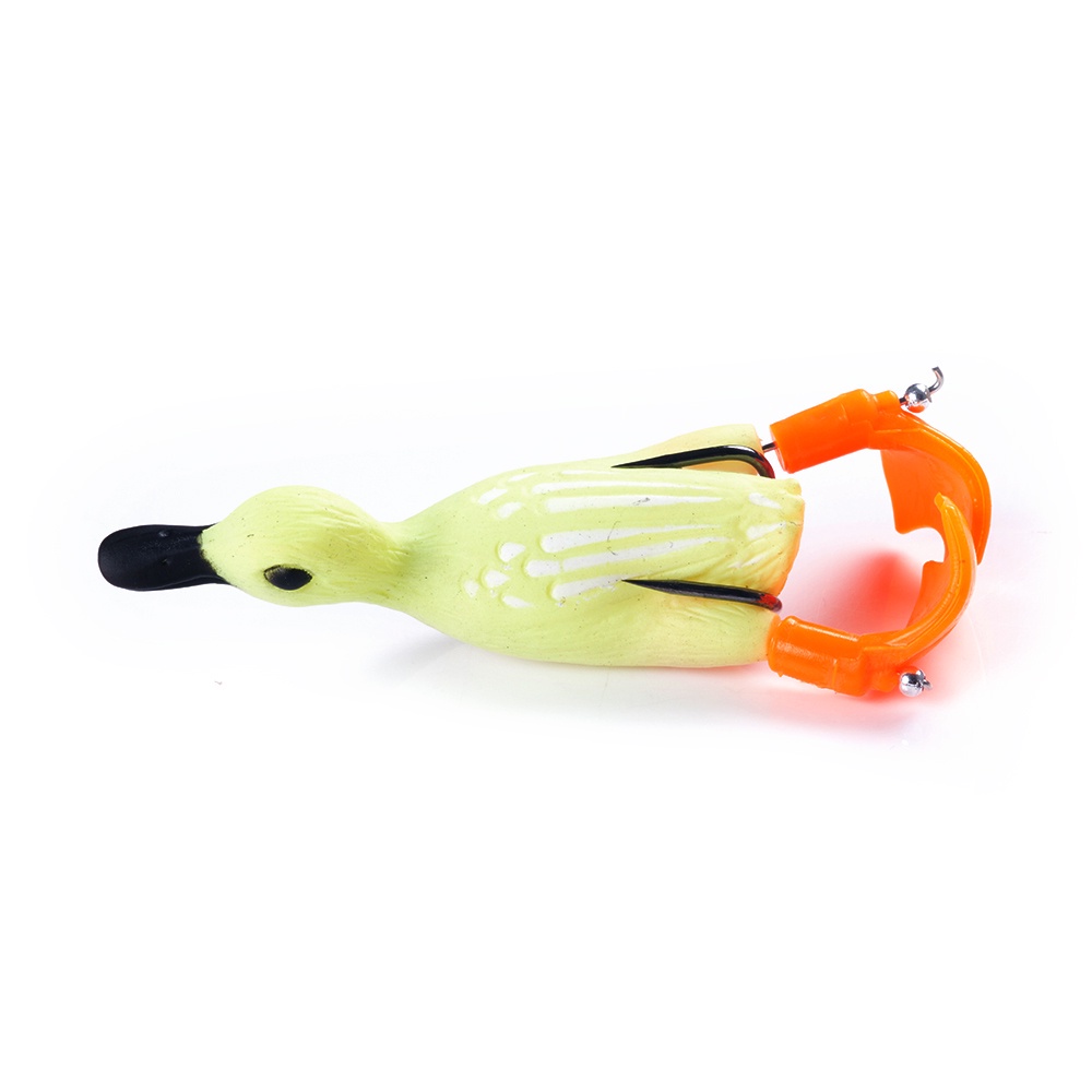 Hengjia 1pc Umpan Pancing Plastik Tiruan Bentuk Bebek Bermata 3d Eyes Rotasi Fishing bait 8.5cm/11.5g Propeller Flipper Duck Fishing Lure Umpan Buatan 10 Warna Kaki Berputar Katak Sinar Ducking Frog Lure