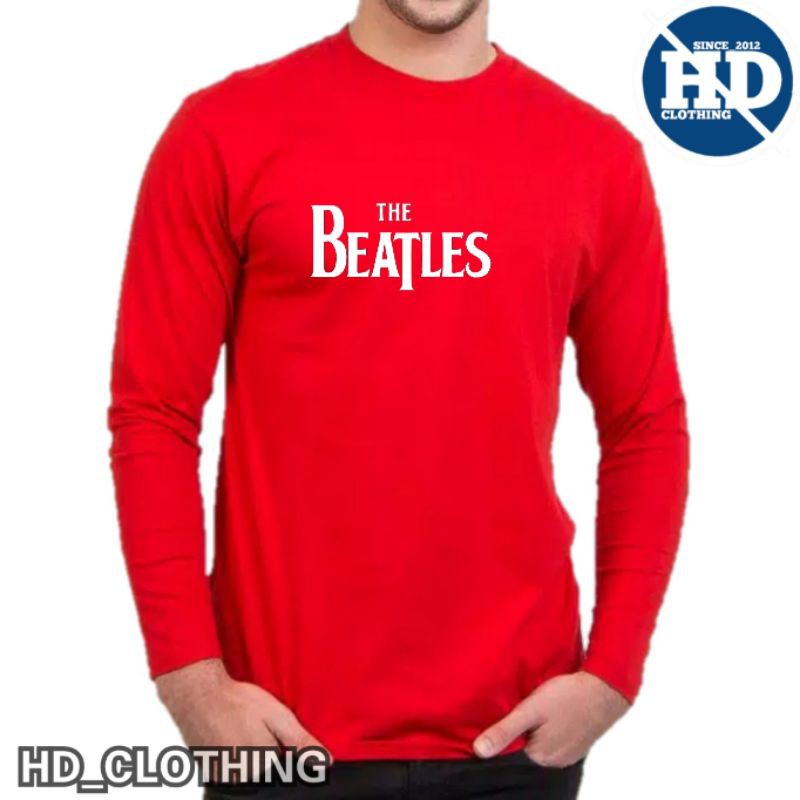 Baju kaos musik lengan panjang band the beatles