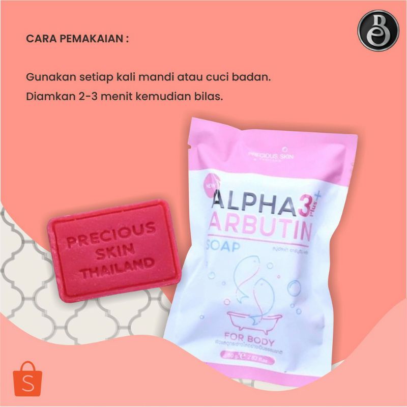 ALPHA ARBUTIN 3 Plus+ SOAP 100% ORIGINAL FDA ( BPOM Thailand )