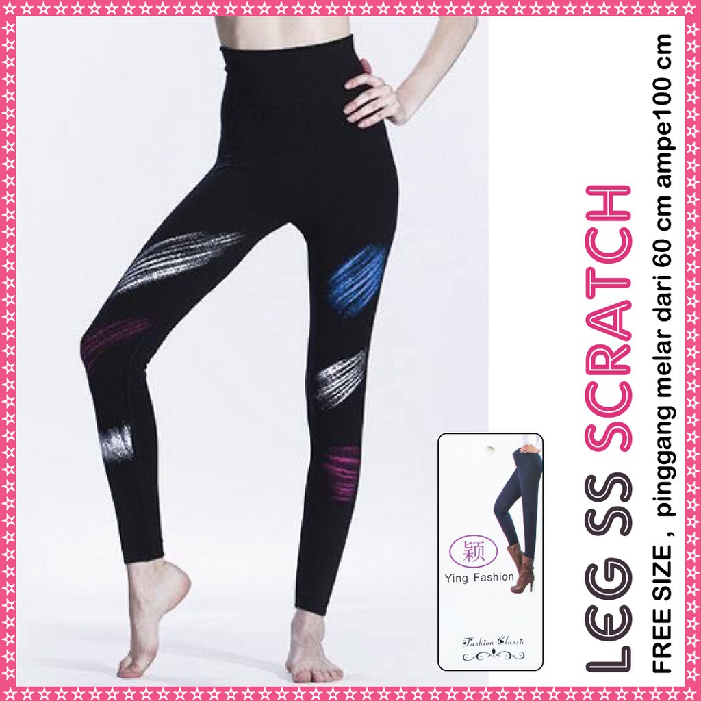 Legging Sablon Samping Panda Fight Club Mood Scratch / legging fashion wanita