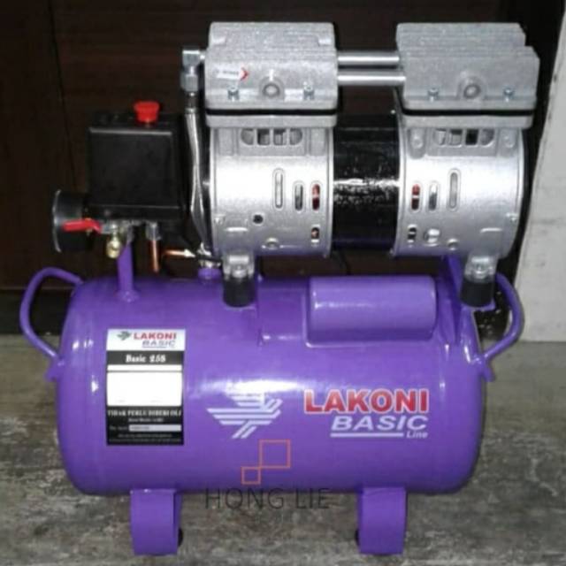 Kompresor Lakoni Basic 25S Kompresor listrik tanpa oli 3/4 Hp Oiless