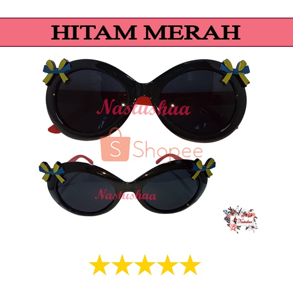 Kacamata Anak Fashion Motif Pita Kaca Mata Hitam High Quality Kids Sunglasses Gaya Korea Anti UV NOCASE