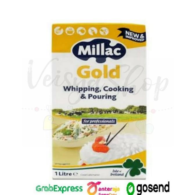

(BISA COD) READY Millac Gold Whipping Cooking Cream 1000 ml 1L 1 Liter BERMUTU Kode 1379