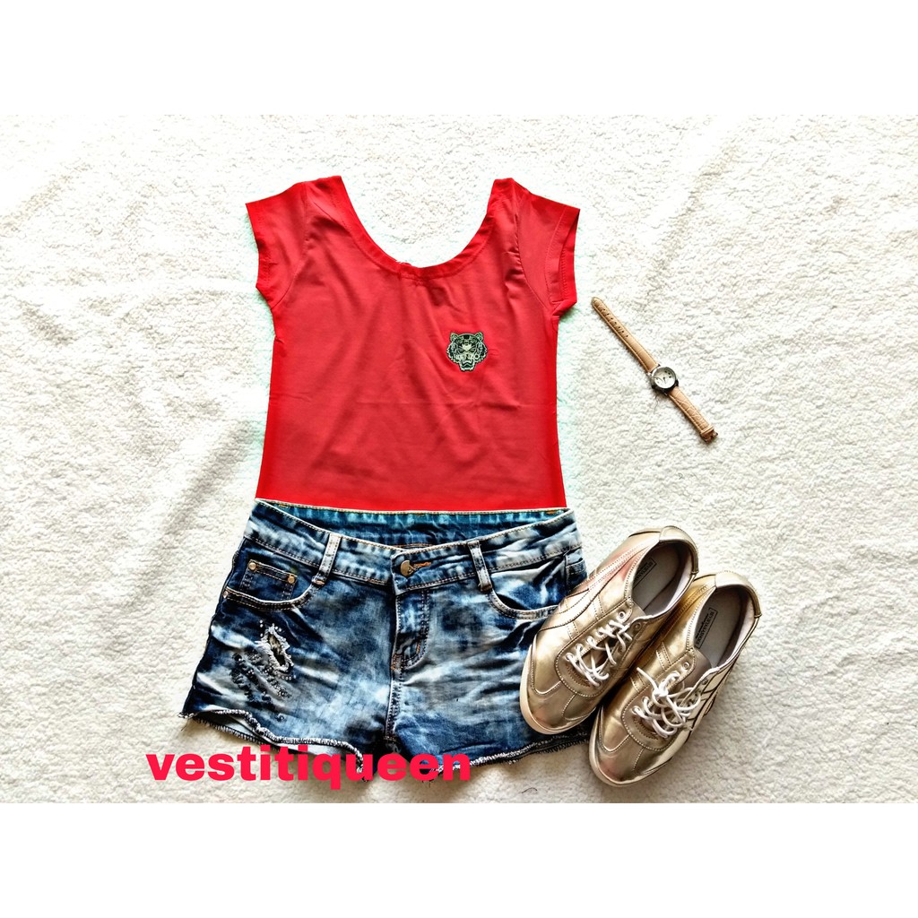 kaos wanita kenzo coklat